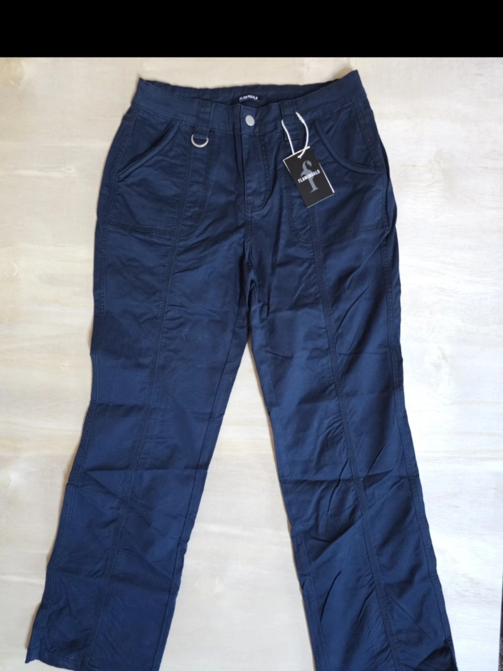 Flamingals Navy Utility Cargo Straight Leg Pants Size Large